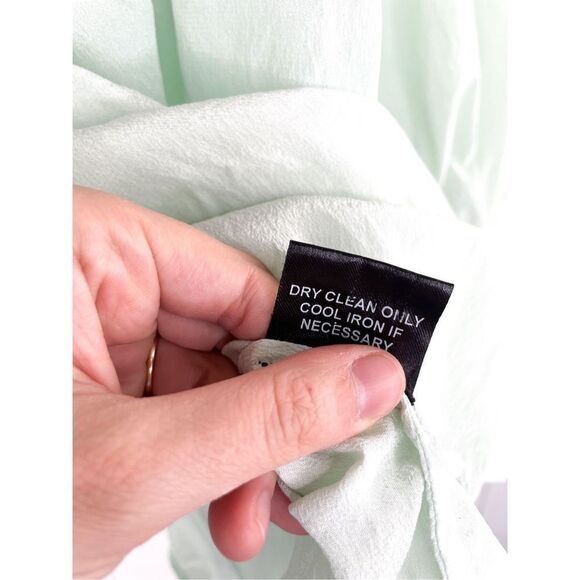 Roberta Freymann Silk Mint Double Tie Neck Peasant Blouse XS - Picture 6 of 10